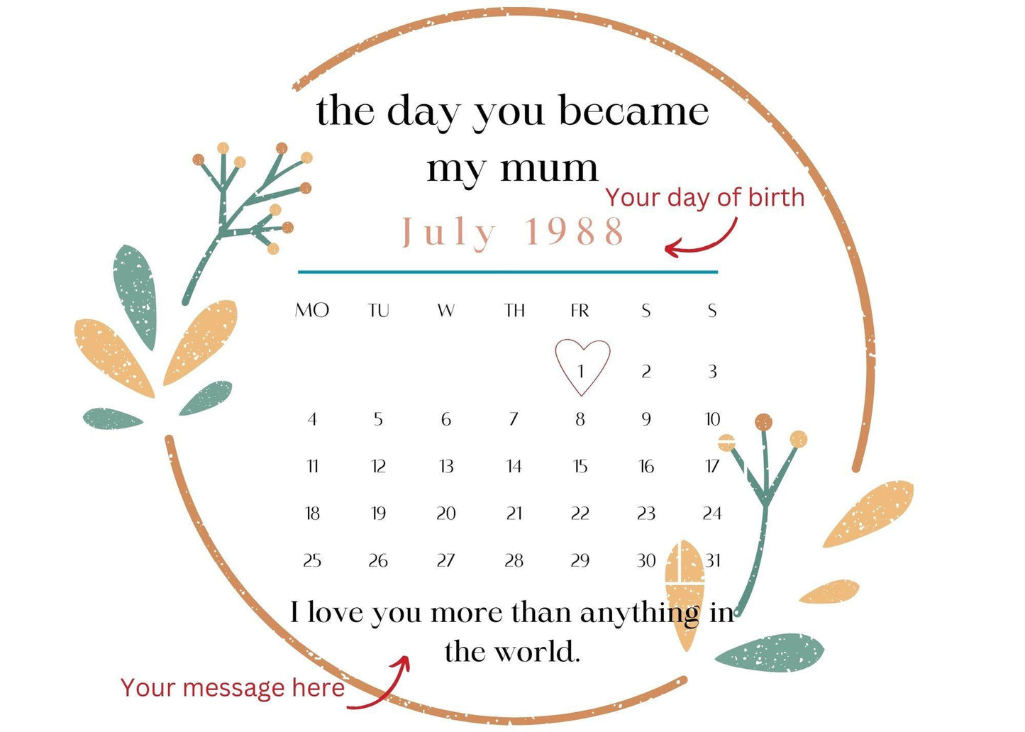 Personalised "The day you become my Mom" Candle - Personalized Gifts - anyengarden