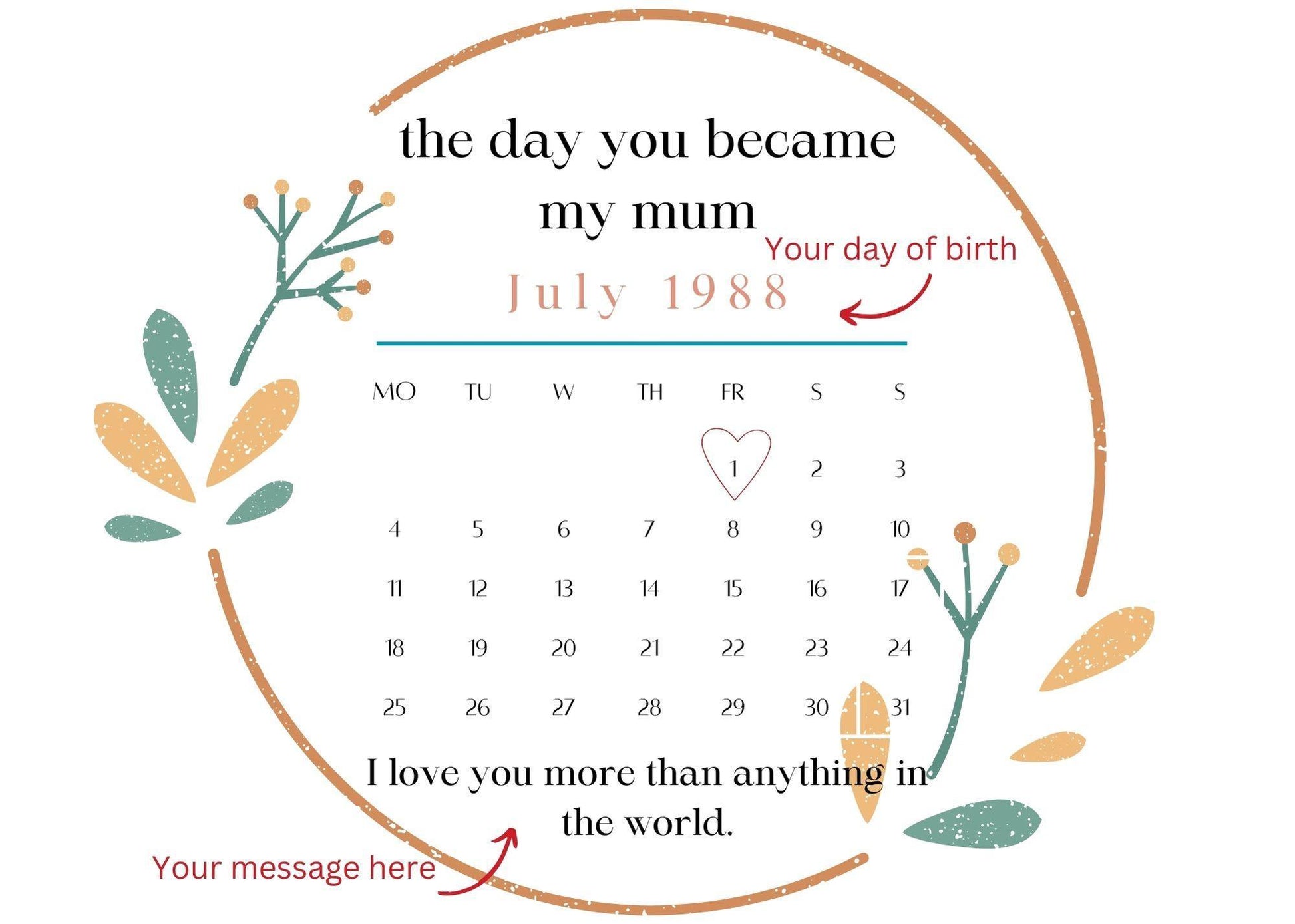 Personalised "The day you become my Mom" Candle - Personalized Gifts - anyengarden