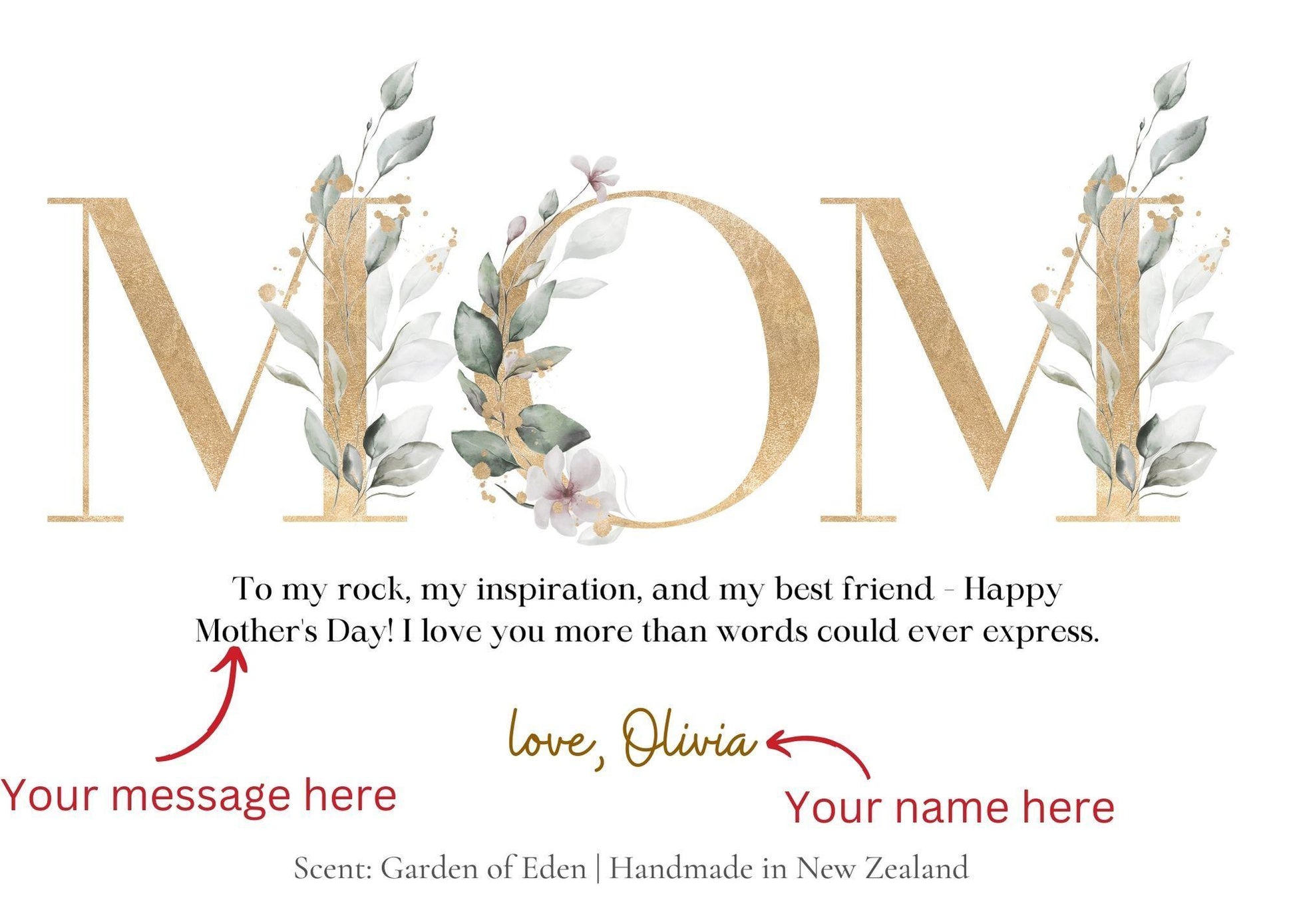 Personalised "MOM" Candle - Personalized Gifts - anyengarden