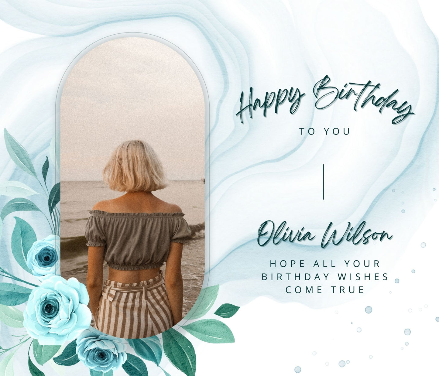 Birthday Gift Personalized Photo Flower Candle