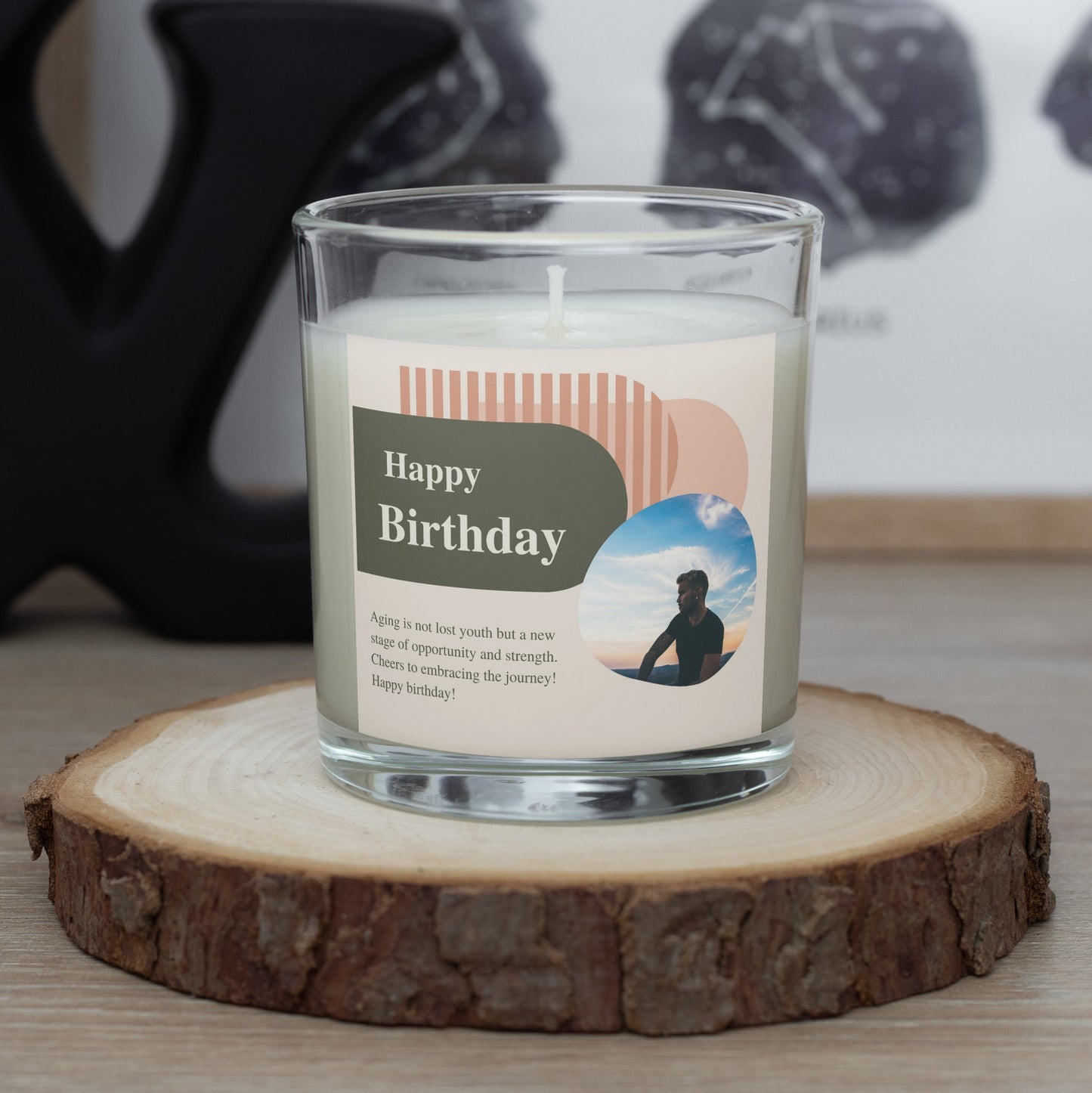 Birthday Gift Personalized Photo Geographic Candle