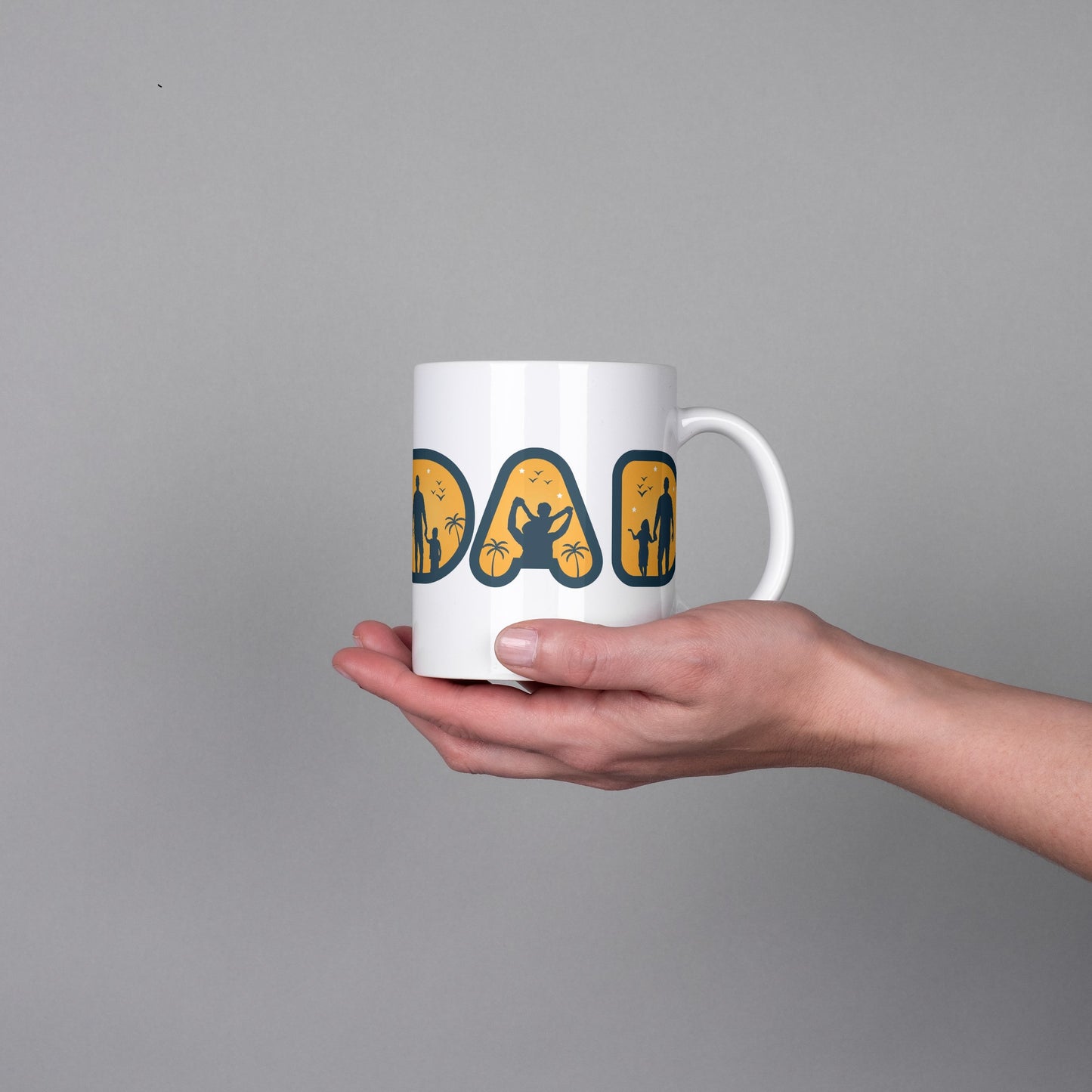 Celebrate fatherhood with this DAD mug featuring a touching dad-and-baby design. Ceramic, microwave & dishwasher safe. Perfect for Father’s Day or new dads.ad mug with baby design, father and baby coffee mug, new dad gift mug, fatherhood coffee cup, dad holding baby ceramic mug