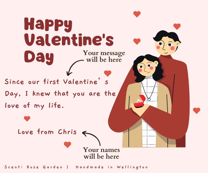 Valentine's Day Gift for Her Personalized Cute Couple Candle