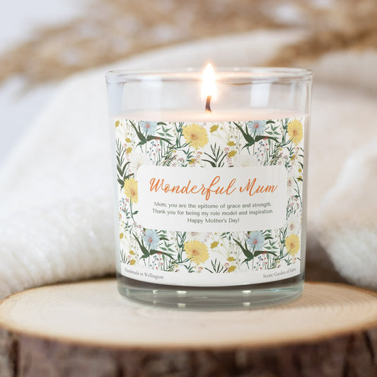 Happy mother's day, gift for mom, unique gift, special gift, MOM, message for mom, candle gift, customized gift, personalized gift, flowers, garden