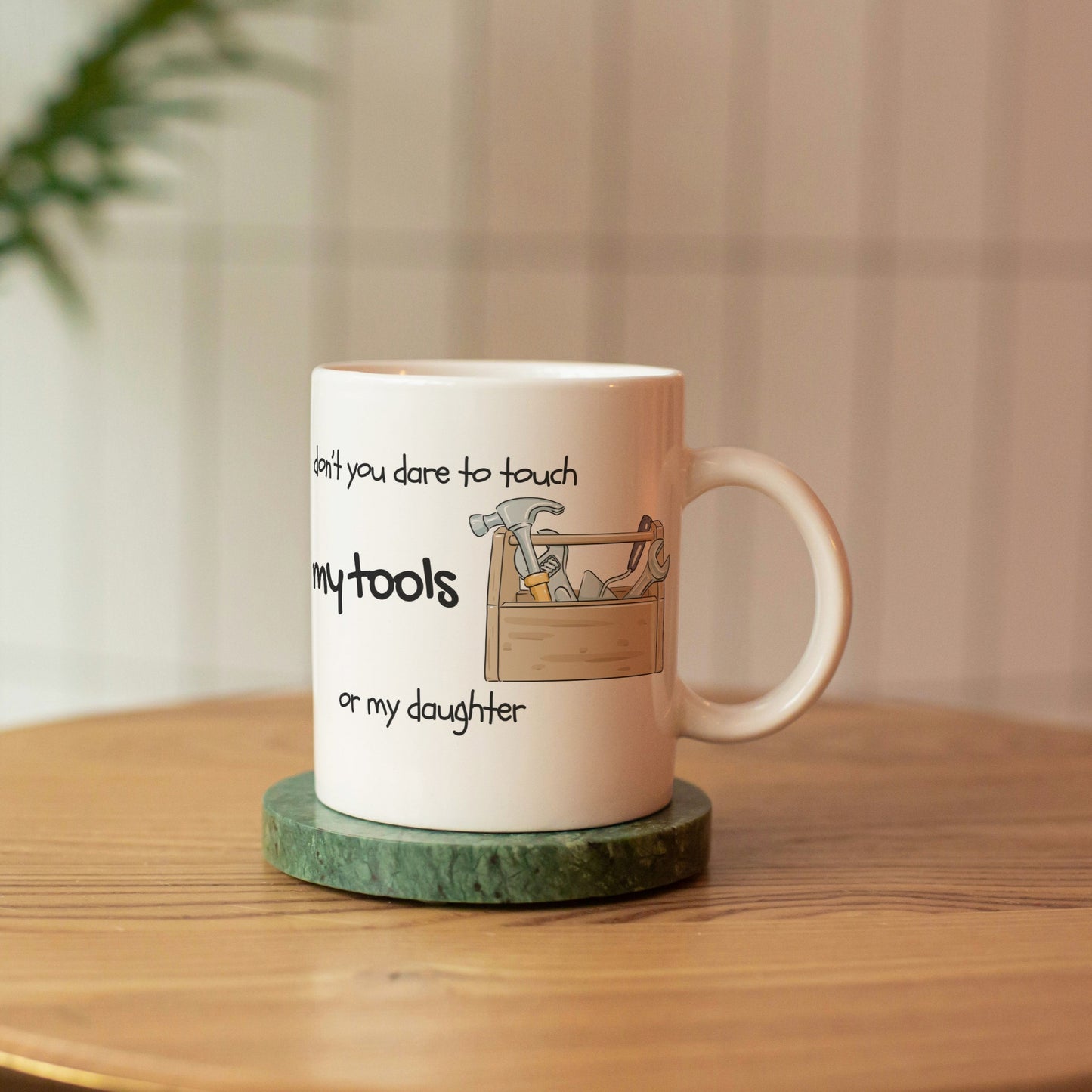 Make Dad smile with this toolbox mug featuring “Don’t You Dare to Touch My Tools or Son/Daughter.” Durable ceramic, microwave & dishwasher safe. funny dad toolbox mug, don’t touch my tools mug, father’s day gift for handyman, DIY dad coffee cup, dad mug with toolbox design