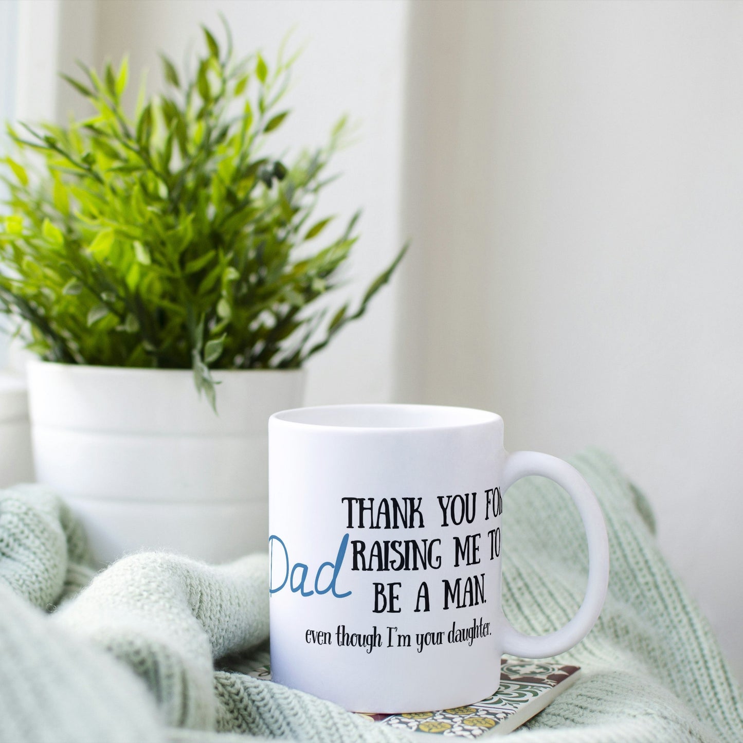 Show your unique bond with this “Thank you Dad for raising me to be a man” mug. Perfect gift from daughter to dad. thank you dad mug, funny daughter to dad gift, father’s day mug from daughter, unique dad gift mug, daughter appreciation coffee cup