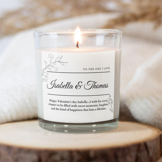 Names Valentine's Day or Birthday Gift for Her Personalized Candle
