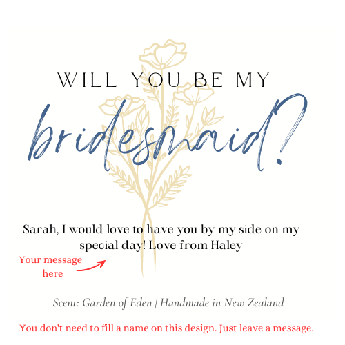 "Will you be my bridemaid?" Candle - anyengarden