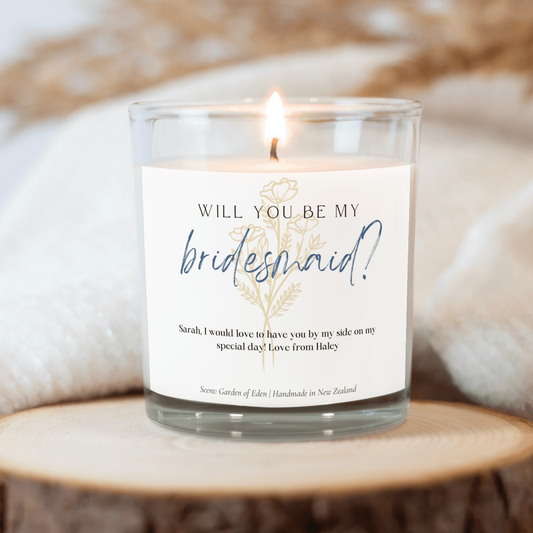 "Will you be my bridemaid?" Candle - anyengarden