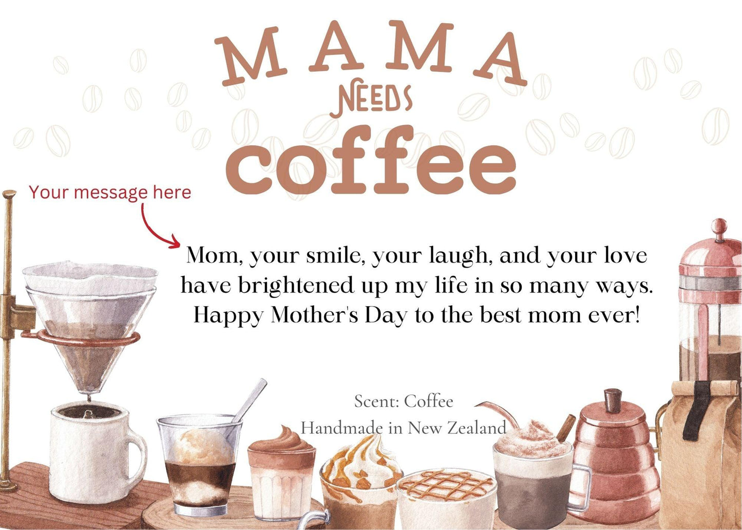 Personalised "Mama needs Coffee" Candle - Personalized Gifts - anyengarden