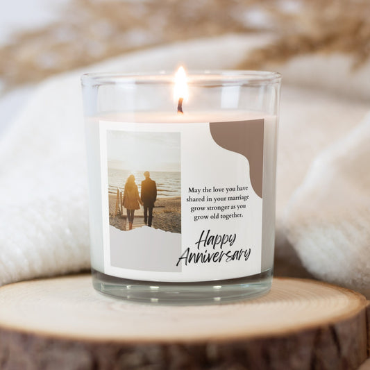 Personalised Photo Happy Anniversary Candle