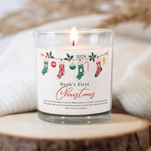 Baby's First Christmas Personalized Christmas Candles