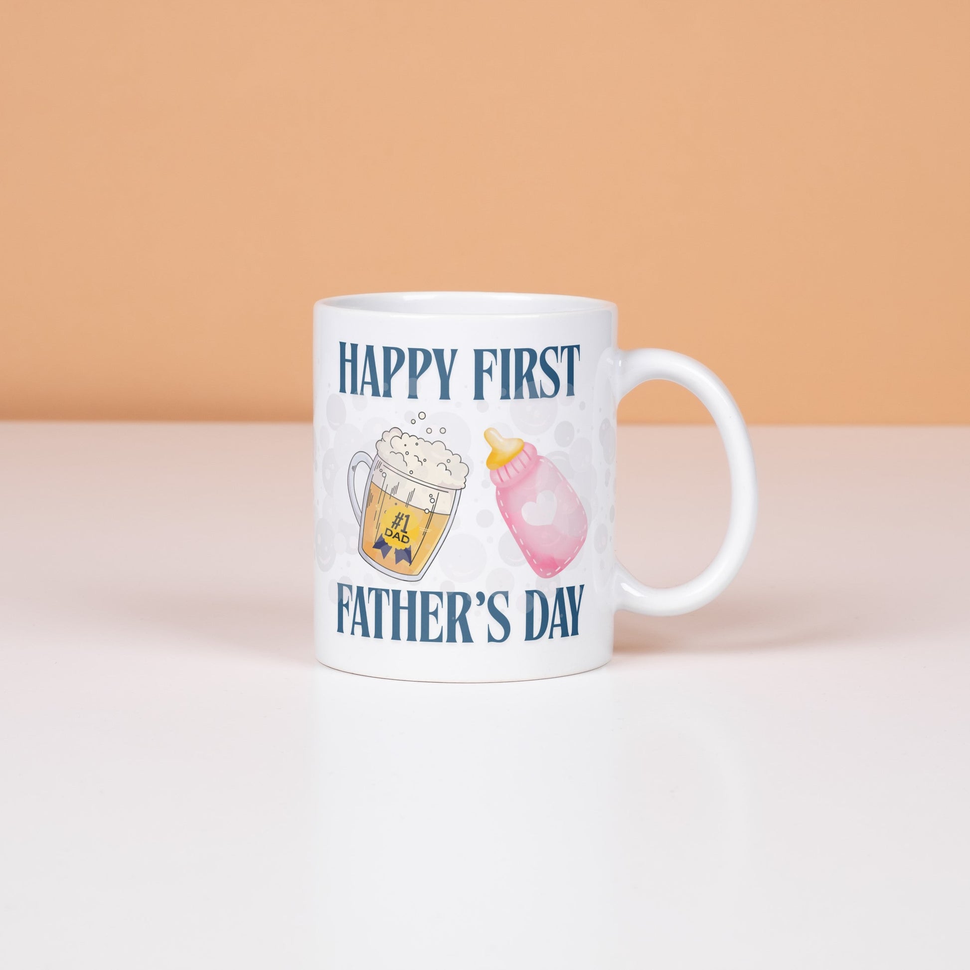 first father’s day mug, new dad gift coffee cup, beer and baby bottle mug, father’s day gift for new dads, funny new father mug. Celebrate his first Father’s Day with this beer and baby bottle mug. Perfect new dad gift. Durable ceramic, microwave & dishwasher safe.