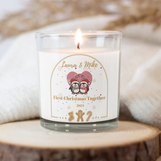 "First Christmas Together" Personalized Christmas Candles