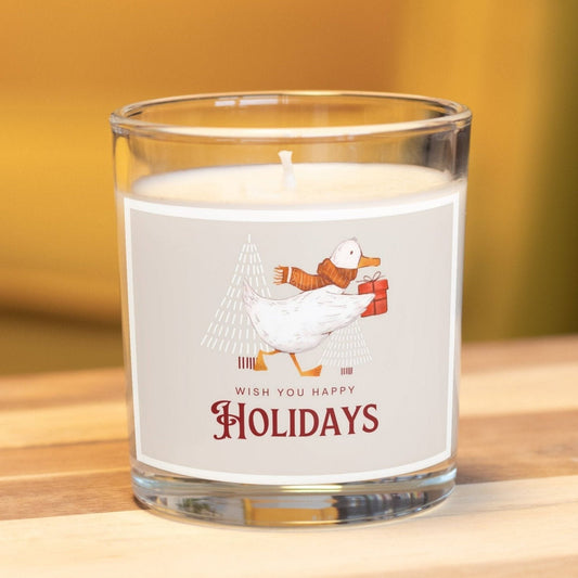 Cute Happy Holiday Christmas Candles