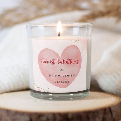 First Married Valentine's Gift for Wife Candle