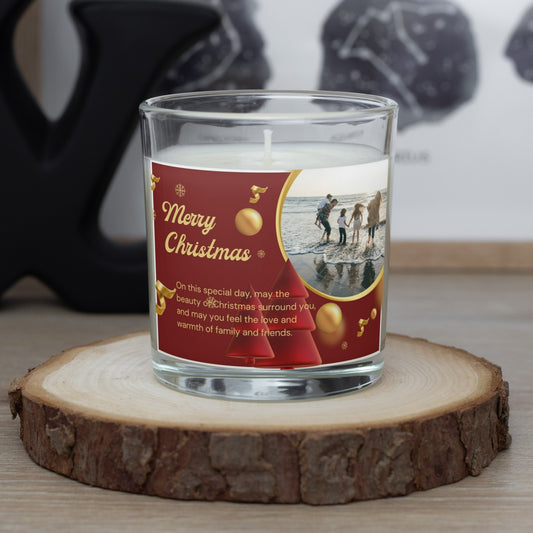 Red Christmas Personalized Photo Candles