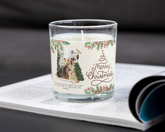 Christmas Tree Personalized Photo Christmas Candles