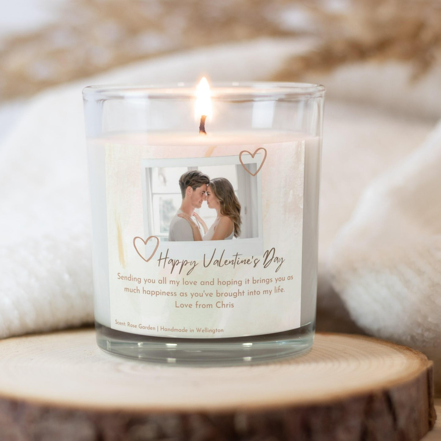 Valentine's Day Gift for Her Personalized Photo Candle