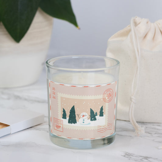 Snowman Postcard Christmas Candles