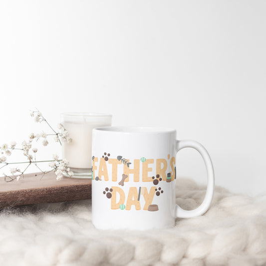Celebrate Father’s Day with this mug featuring dog graphics. Perfect for dads who love pups. Ceramic, microwave & dishwasher safe. Great gift idea.dog dad mug, father’s day dog gift, coffee mug for dog-loving dads, paw print father’s day mug, dog-themed father gift