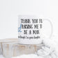 Show your unique bond with this “Thank you Dad for raising me to be a man” mug. Perfect gift from daughter to dad. thank you dad mug, funny daughter to dad gift, father’s day mug from daughter, unique dad gift mug, daughter appreciation coffee cup